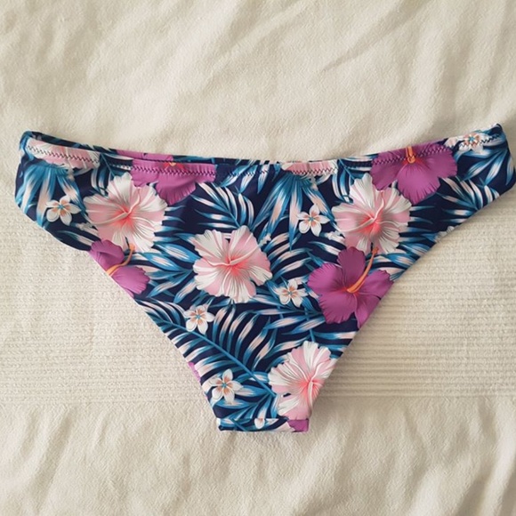 NWOT - Floral Bikini Bottom (Medium) - Navy Purple Ivory - Picture 2 of 6